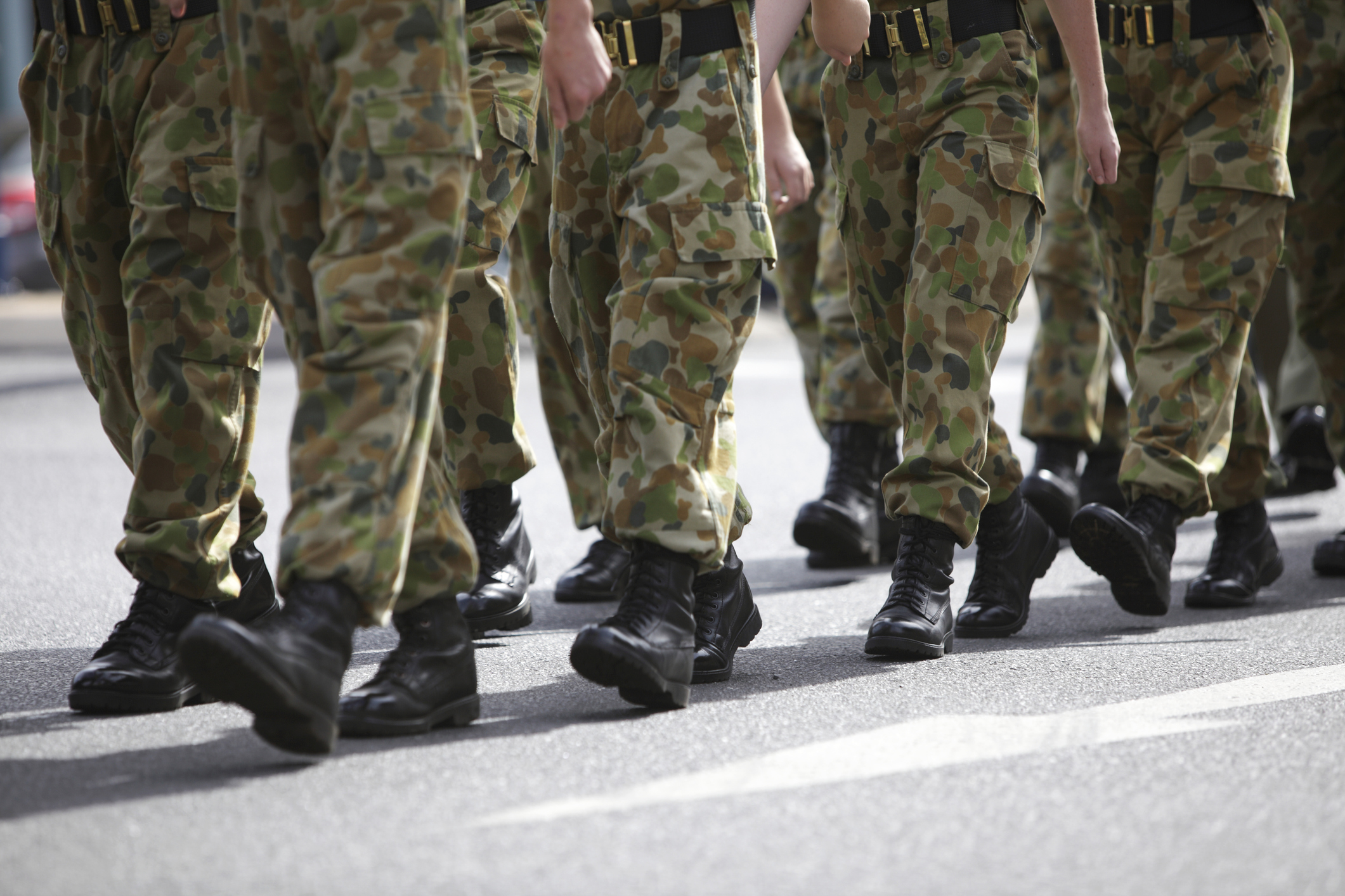 PHOTO: Soldiers in boots are pictured marching in uniform in this undated stock photo.