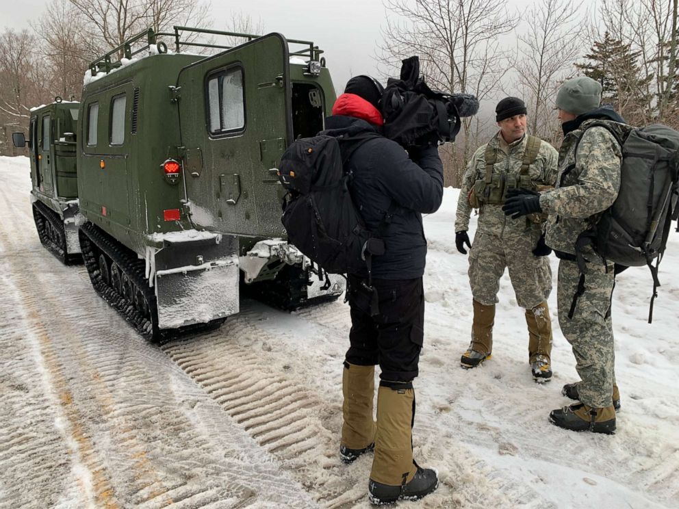 PHOTO: A Small Unit Support Vehicle (SUSV) transported our ABC News team to the base of the mountain near Army Mountain Warfare School in Jericho, Vermont.