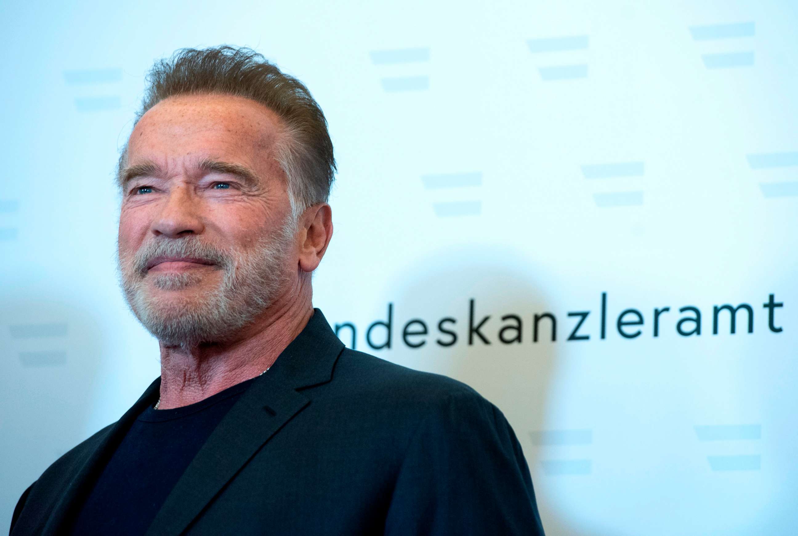 PHOTO: Former governor of California, Arnold Schwarzenegger arrives at the federal chancellery in Vienna, Austria, Jan. 29, 2019.