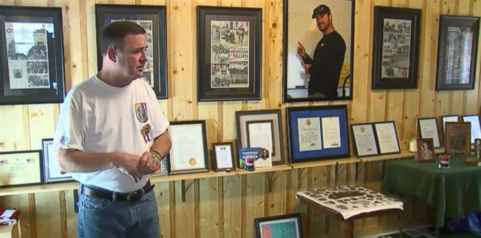 Arnold Wright, the father of Staff Sgt. Dustin Wright, has an entire room in his Lyons, Ga., home dedicated to memorabilia from his late son.