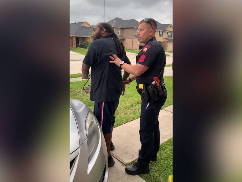 PHOTO: A viral video taken on May 8, 2019, shows a Harris County, Texas, Precinct constable deputy attempting to arrest Clarence Evans outside his Houston home after mistaking him for a fugitive wanted in Louisiana.