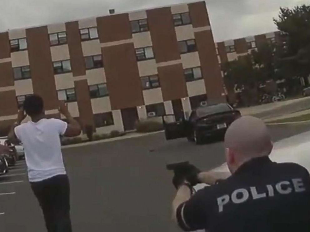PHOTO: Police released body camera videos showing a traffic stop during which two college students were taken into custody at gunpoint in Glassboro, N.J., Oct. 1, 2018.