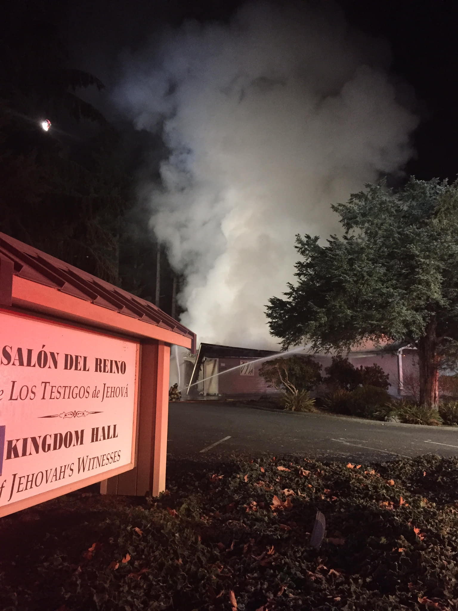 PHOTO: An arson completely destroyed the Kingdom Hall of Jehovah's Witnesses in Lacey, Washington, Dec. 7, 2018. 