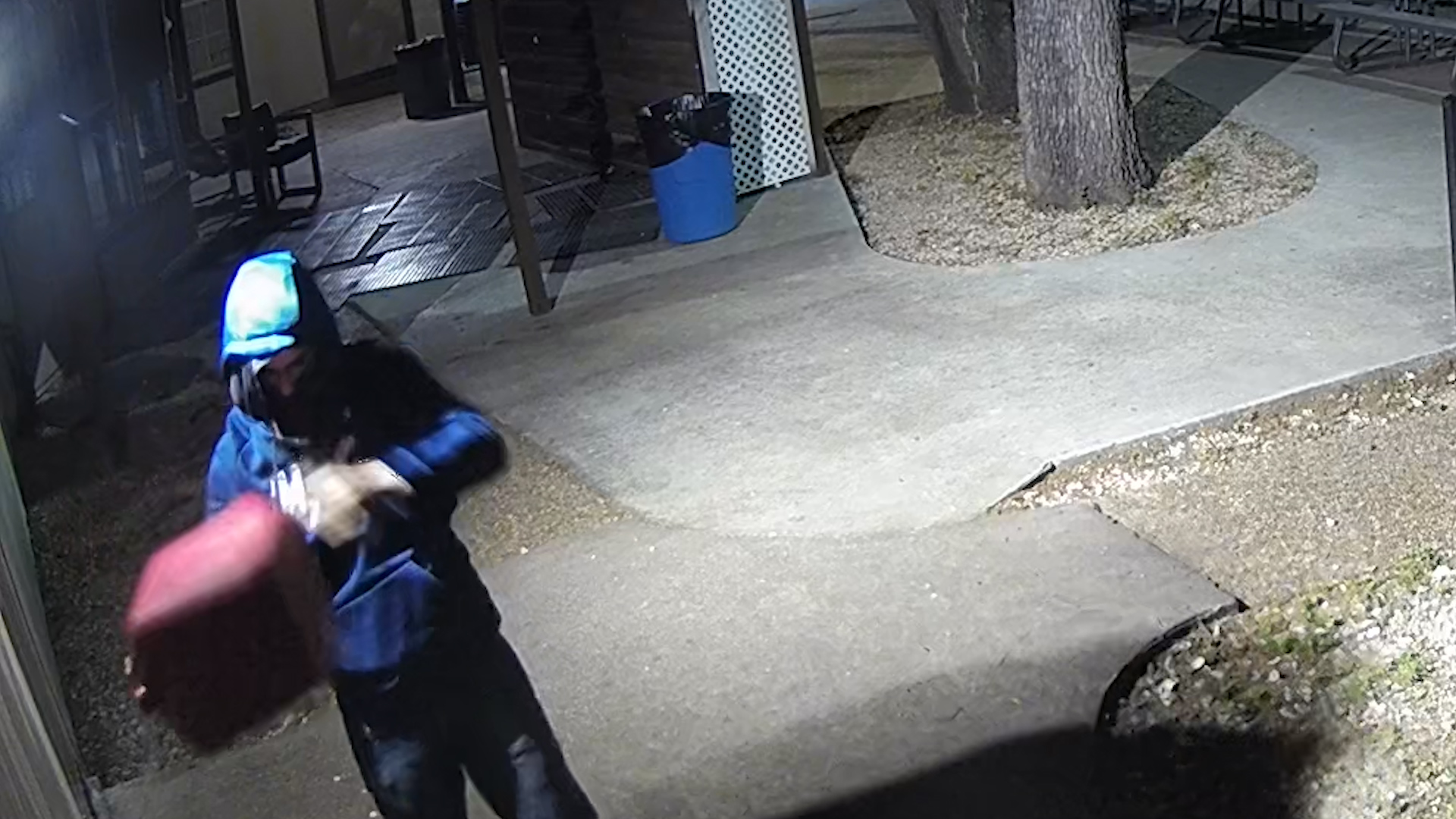 PHOTO: Police released images of a suspect appearing to attempt arson at the North Austin Muslim Center on April 23, 2019, in Austin, Texas, captured on security video.