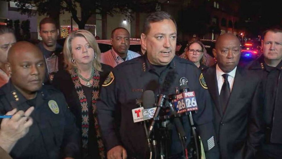 PHOTO: Houston Police Chief Art Acevedo delivers an update on the death of Sgt. Chris Brewster on Saturday, Dec. 7, 2019.