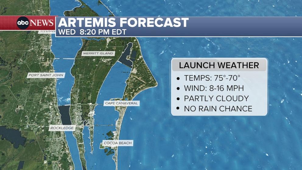 PHOTO: Artemis Forecast Map