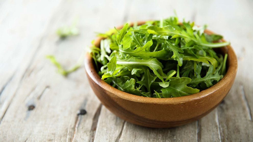 PHOTO: Fresh arugula in a wooden bowl is seen in this stock photo.