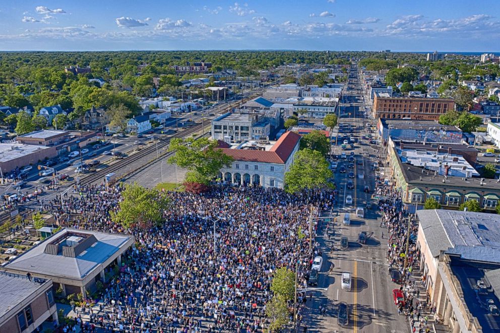 PHOTO: Drone footage of June 1st Asbury Park protest organized by Felicia Simmons.