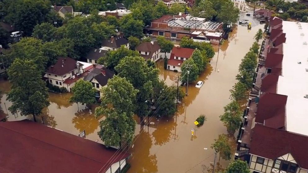 PHOTO: Floodwaters cover areas of Asheville, N.C., May 30, 2018. 