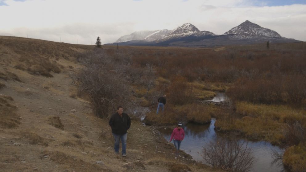 PHOTO: Kimberly Loring and a small search party look for traces of Ashley Loring in the Rocky Mountains. Kimberly says she has conducted more than 40 searches in this remote region where grizzly bears and mountain lions roam.