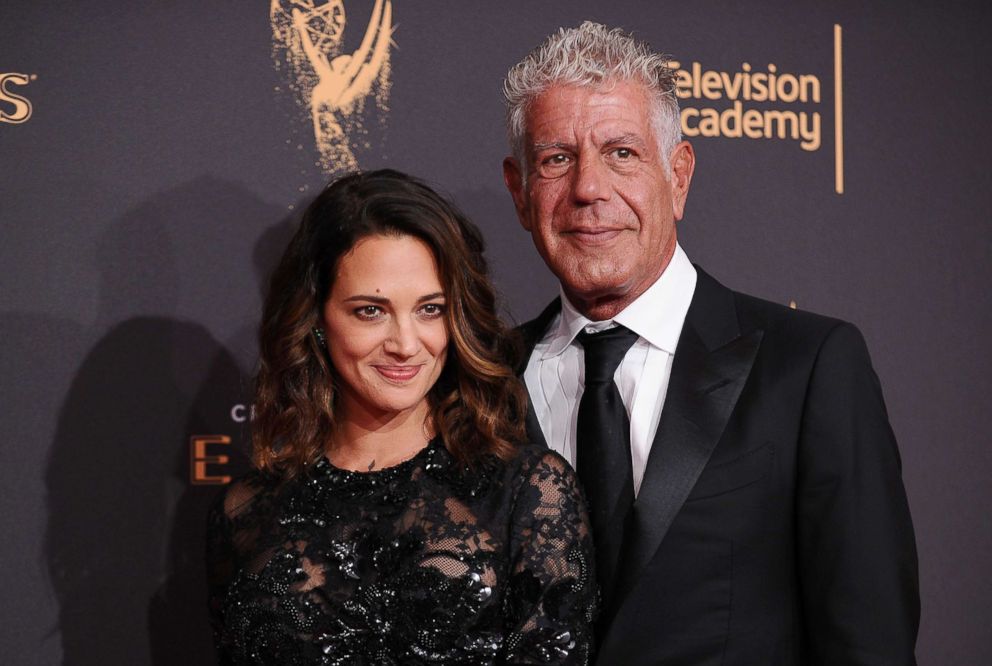 PHOTO: Asia Argento and Anthony Bourdain attend the 2017 Creative Arts Emmy Awards at Microsoft Theater on Sept. 9, 2017 in Los Angeles.