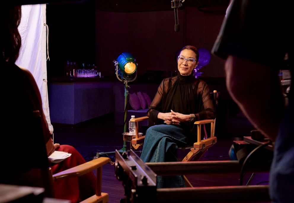 PHOTO: Juju Chang interviews Michelle Yeoh for AANHPI Month on ABC.