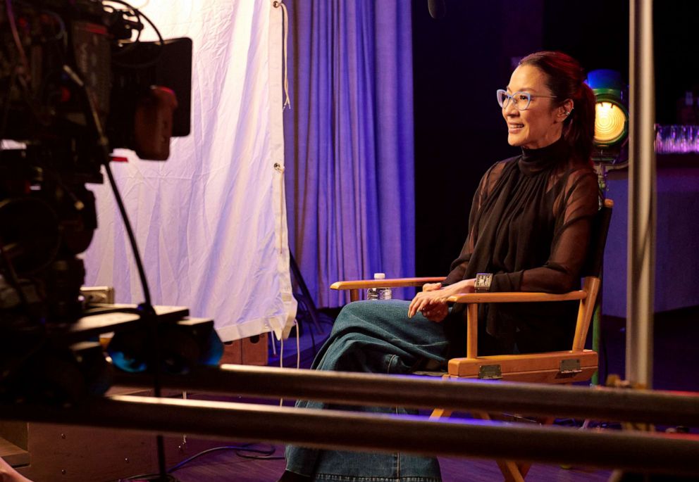 PHOTO: Juju Chang interviews Michelle Yeoh for AANHPI Month on ABC.