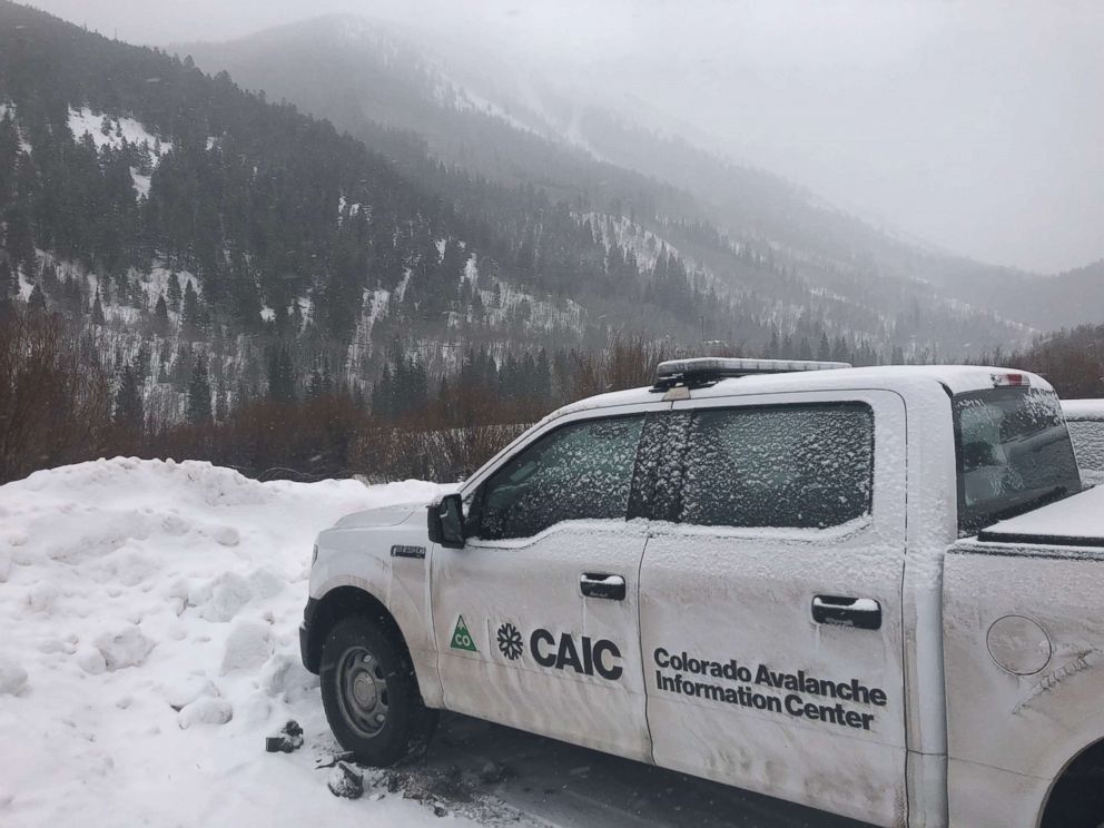 PHOTO: A rescue vehicle is seen in the area where rescuers are trying to recover the body from an avalanche, Jan. 21, 2019, in Ashcroft, Colo. 