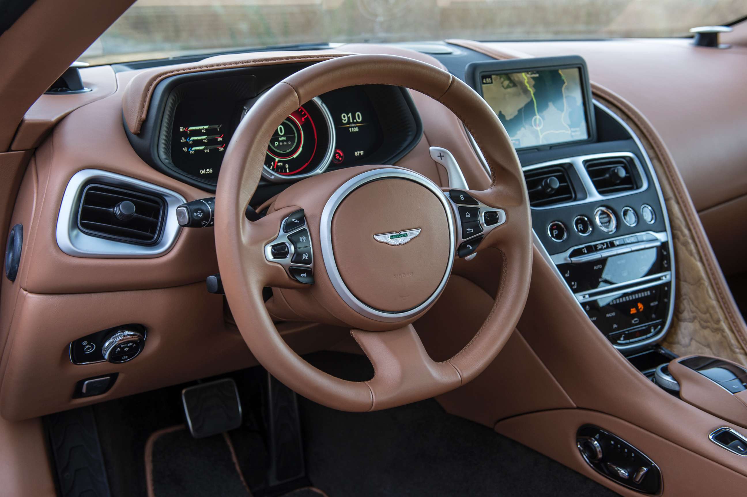 PHOTO: It takes on average 25 hours to hand-stich the leather in each Aston Martin. The hide comes from Scotland. 