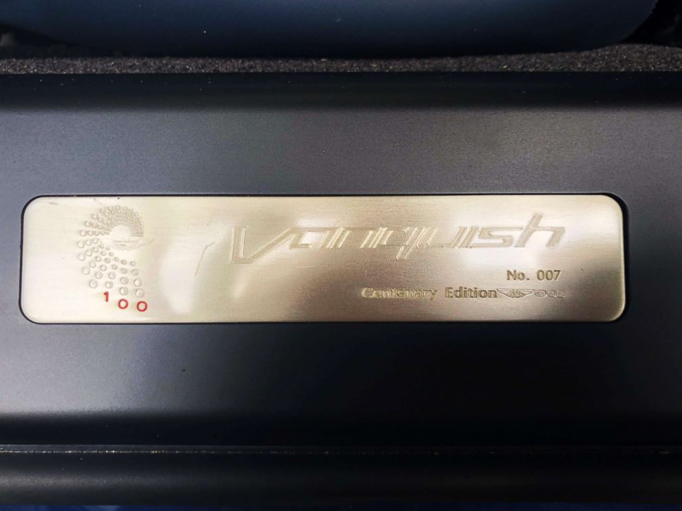 PHOTO: A plate on the interior of Daniel Craig's Aston Martin Vanquish shows a serial number of "007."