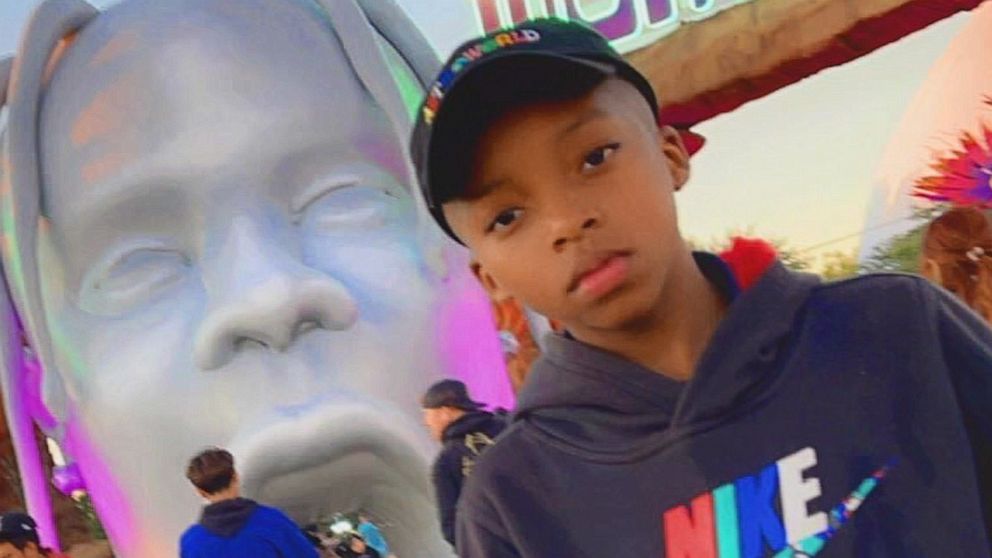 PHOTO: Ezra Blount attends the Travis Scott's Astroworld Festival concert at NRG Park in Houston. Ezra Blount was on his father Treston's shoulders when the crowd surge began.