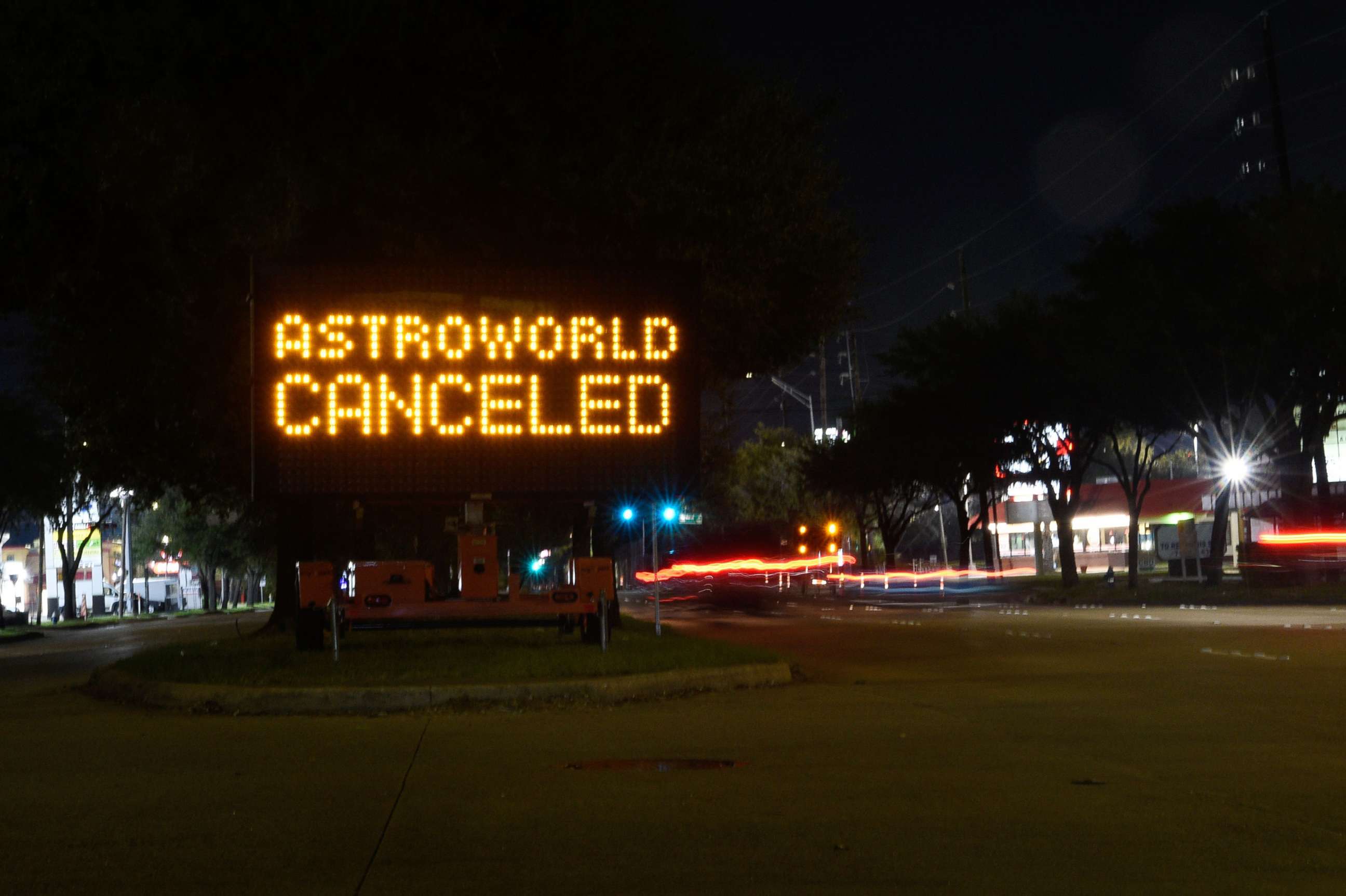 PHOTO: A view on the Astroworld music festival venue after all further events are canceled following a concert where eight people were killed and several others injured during the Astroworld Music Festival in Houston, Nov, 6, 2021. 