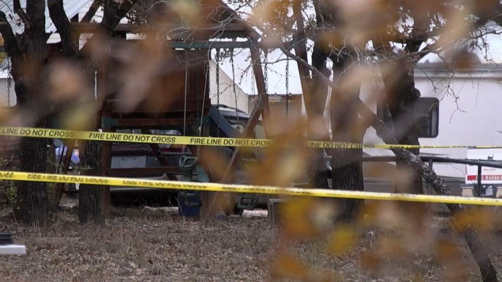 PHOTO: In this screen grab from a video, caution tape is shown during the search for Athena Strand in Wise County, Texas, Dec. 3, 2022. 