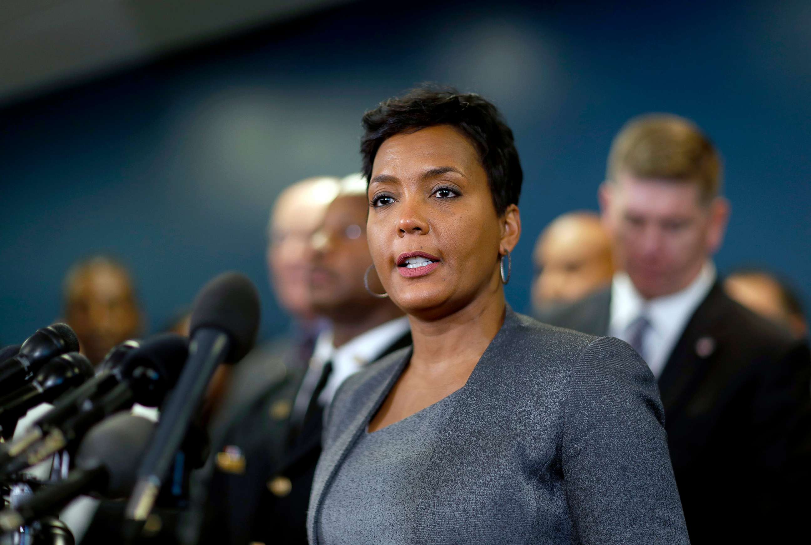 PHOTO: Atlanta Mayor Keisha Lance Bottoms speaks at a news conference in Atlanta, Jan. 4, 2018. On June 20, 2018, Bottoms said the city won't accept any new immigration detainees until she's certain the child separations have stopped.