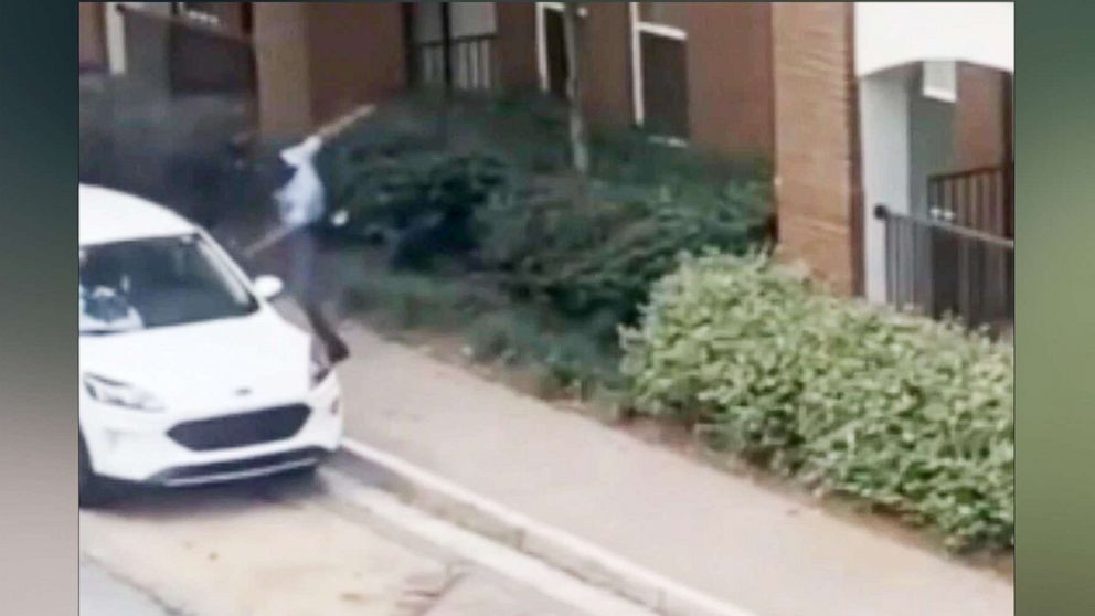PHOTO: A still from video allegedly shows a Georgia State Police officer stomping a suspect after a chase.