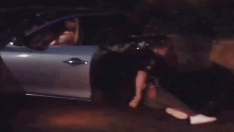 PHOTO: A cell phone video taken May 1, 2019, shows an Atlanta Police officer allegedly pulling Maggie Thomas from her car, slamming her to the ground and using a stun gun on her.