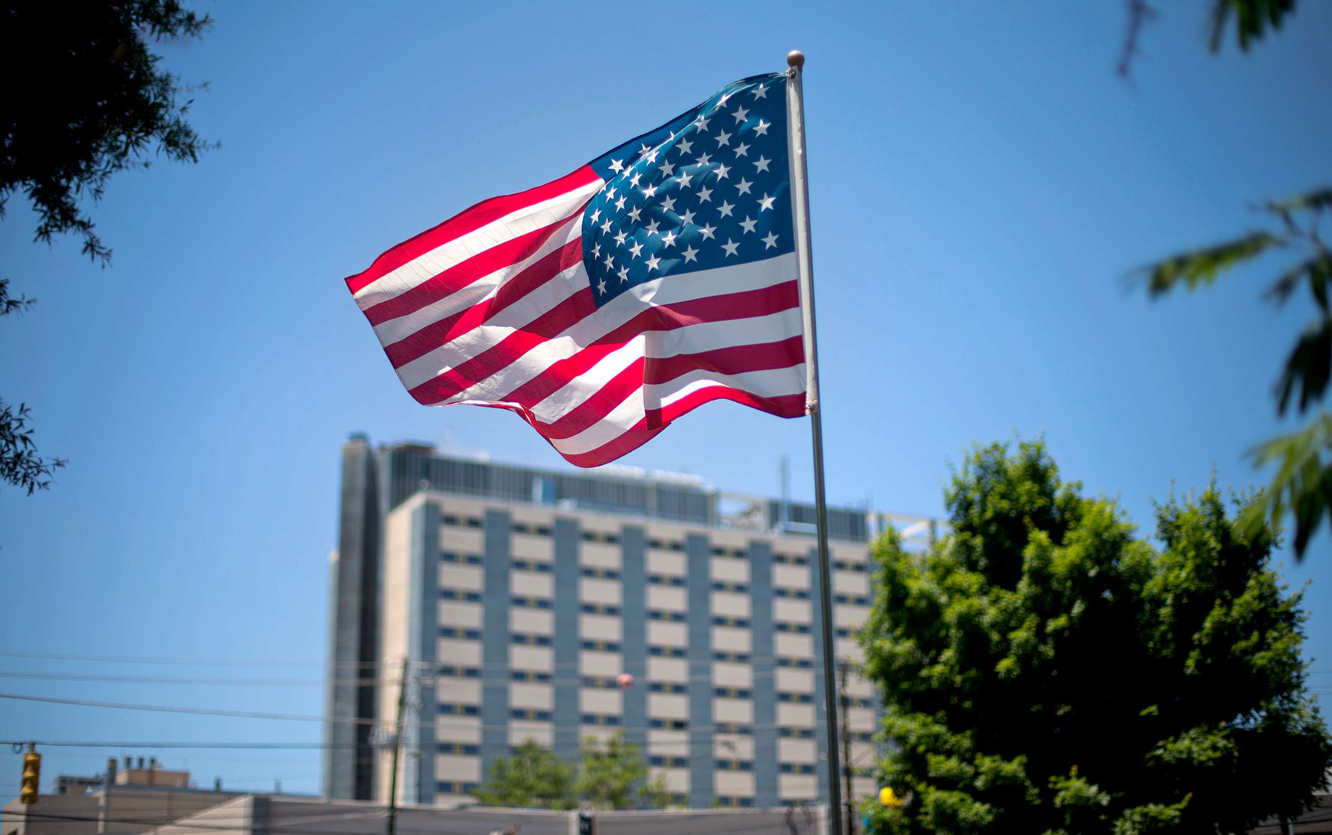 PHOTO: An American flag flies in front of the Atlanta VA Medical Center in Atlanta, May 24, 2013.