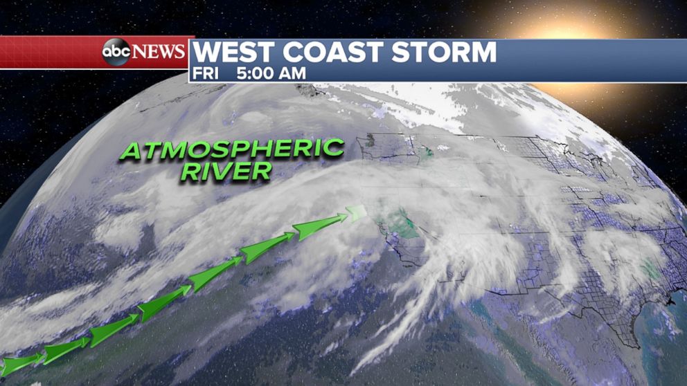 PHOTO: An atmospheric river is a long, narrow region of moisture in the atmosphere.
