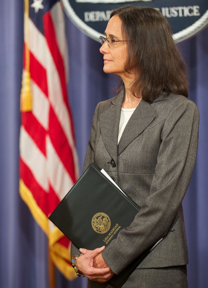 PHOTO: Illinois Attorney General Lisa Madigan attends a press conference at the Department of Justice in Washington, June 13, 2012.