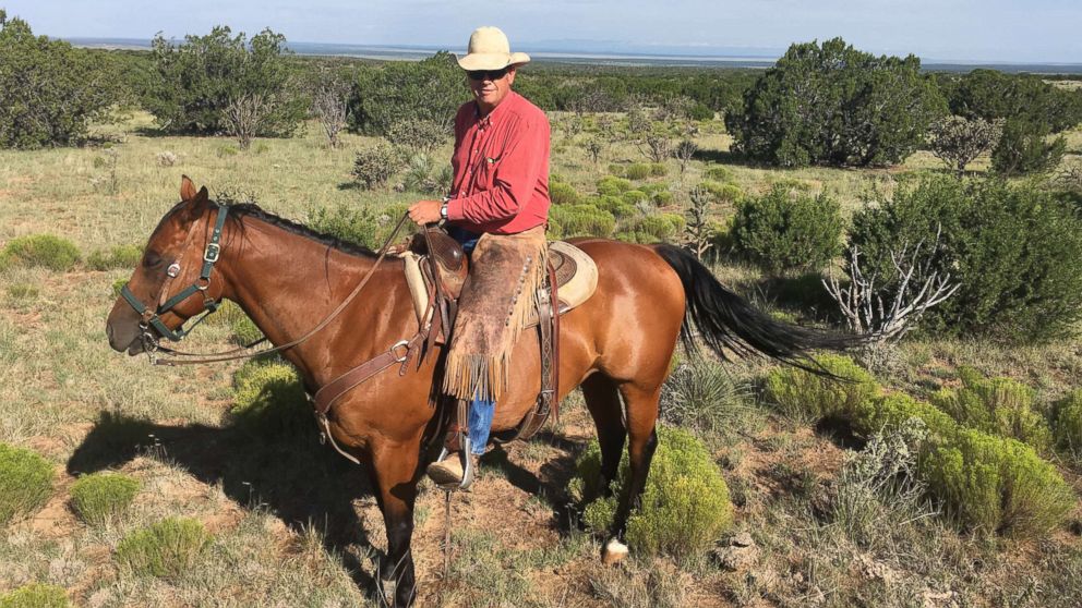 PHOTO: New Mexico State Land Commissioner Aubrey Dunn (riding his quarter horse Shiny) is pictured in this undated photo.