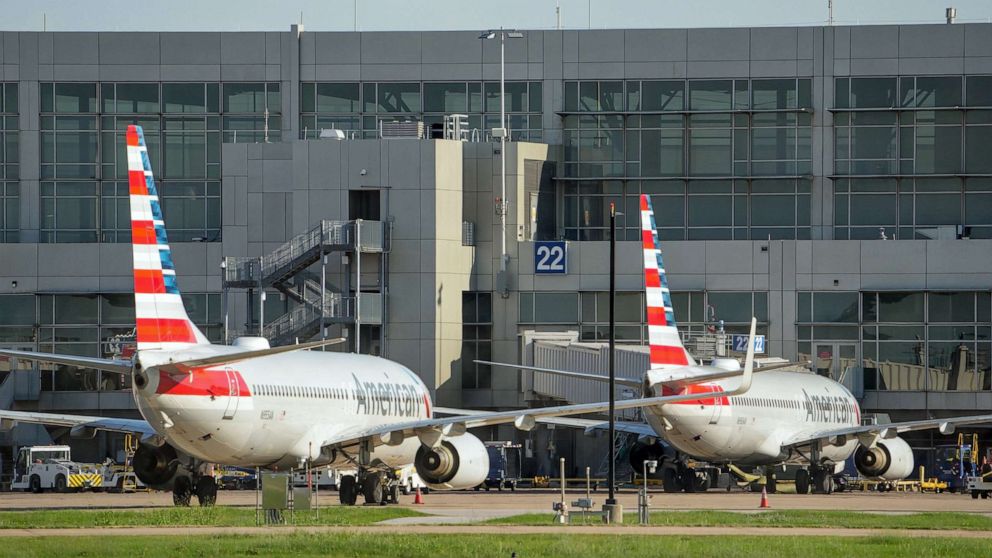PHOTO: In this Sept. 7, 2022, file photo, airplanes wait on the tarmac at Austin-Bergstrom International Airport.