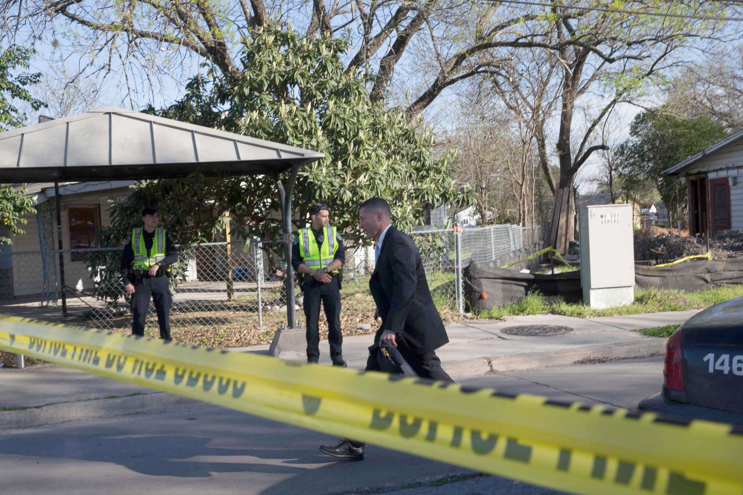 PHOTO: The scene near Galindo Street in Austin, Texas, March 12, 2018, where a woman in her 70's was injured in an explosion.