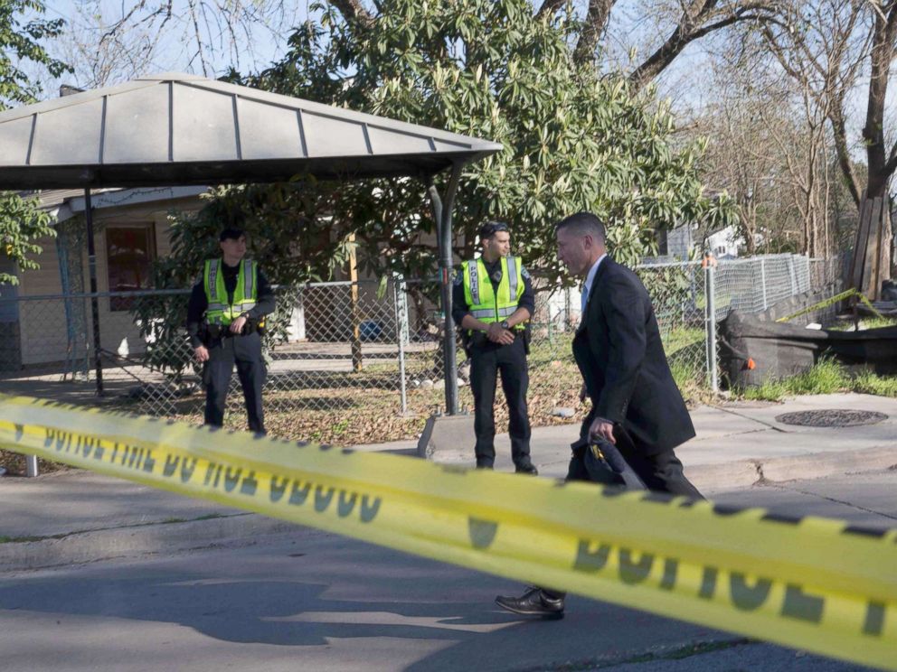 PHOTO: The scene near Galindo Street in Austin, Texas, March 12, 2018, where a woman in her 70s was injured in an explosion.