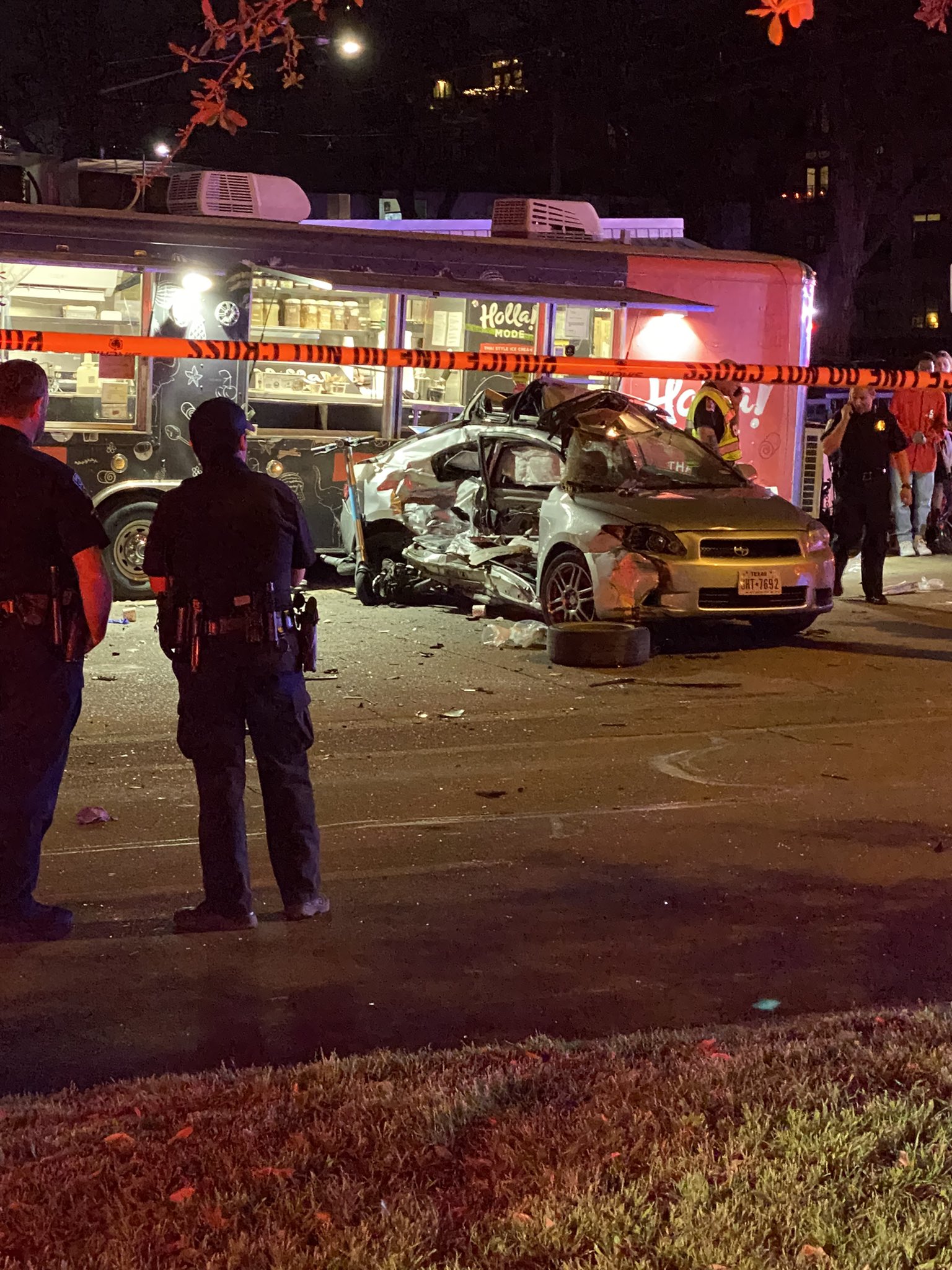 PHOTO: At least 11 people were injured in a car crash in Austin, Texas, on Friday, April 8, 2022.