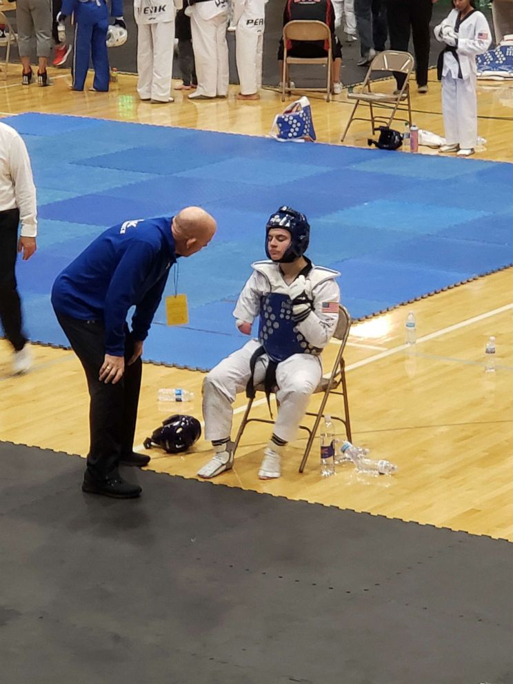 PHOTO: Austin Osner attends an online school and has taken taekwondo lessons since 2015. He credits the sport for helping him get into a better state of mind.