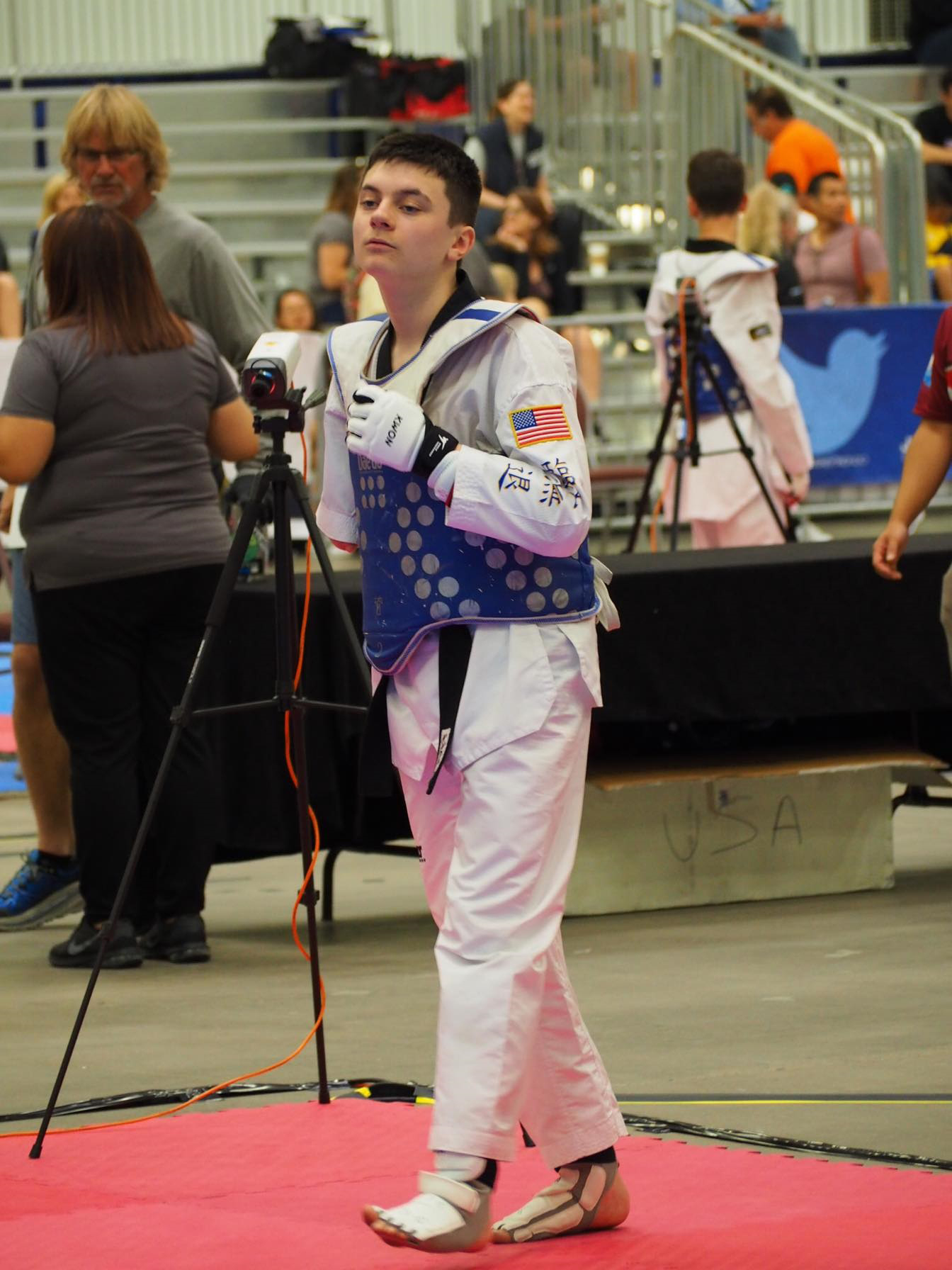 PHOTO: Austin Osner, 14, of Fairfield, Ohio, competes in taekwondo tournaments across the U.S. and wants to qualify for the 2024 Paralympics in Paris.