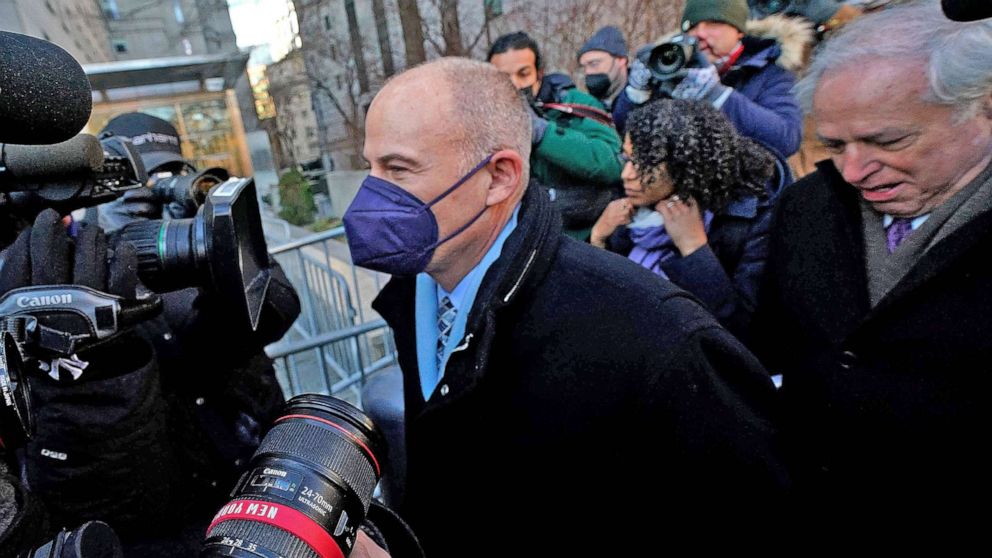 PHOTO: Michael Avenatti arrives at a federal court in Manhattan for his criminal trial on Jan. 27, 2022 in New York. Avenatti is accused of stealing money from his former client, adult-film star Stormy Daniels.
