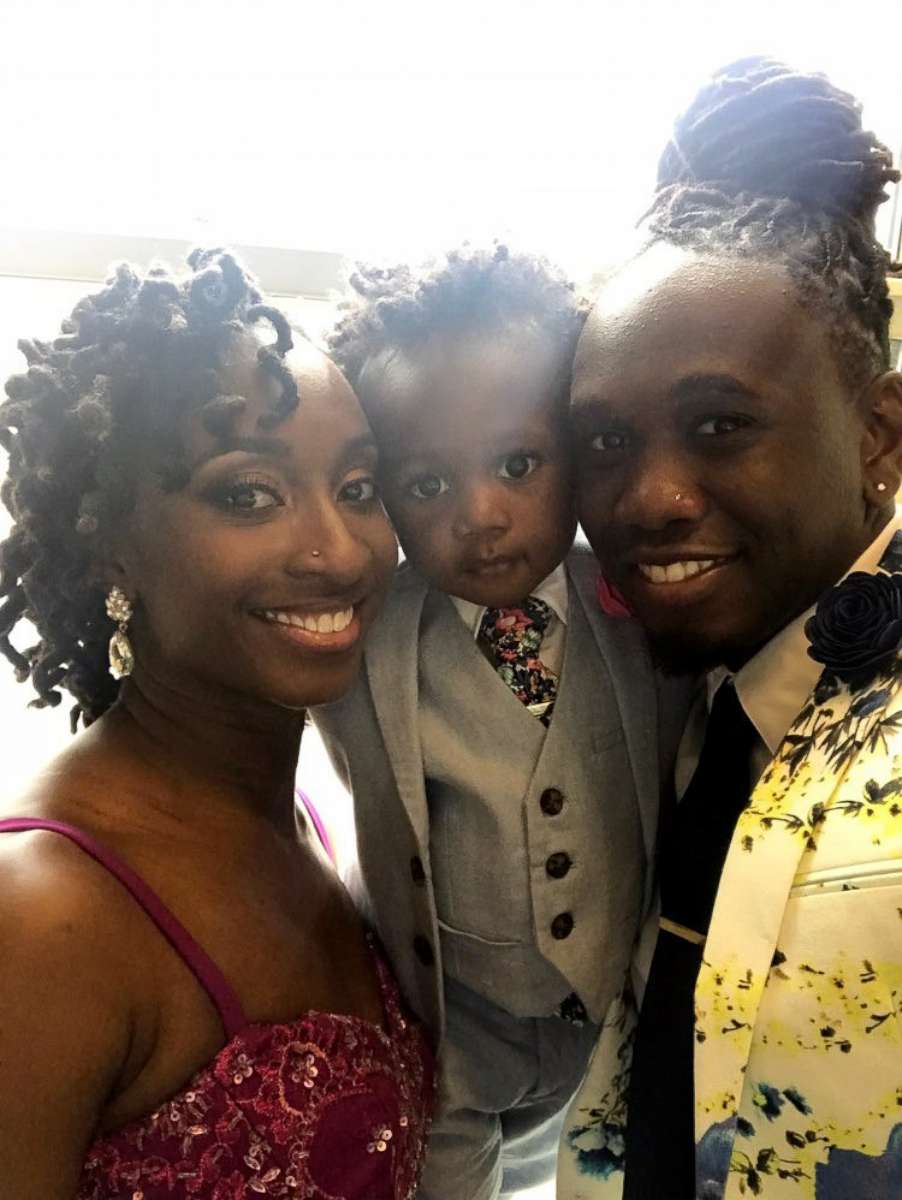 PHOTO: Ayaan, 3, is seen here with his parents Alissa Brielle and Alpha. Alissa said she taught him the affirmation a year ago and was surprised that he'd memorized it.