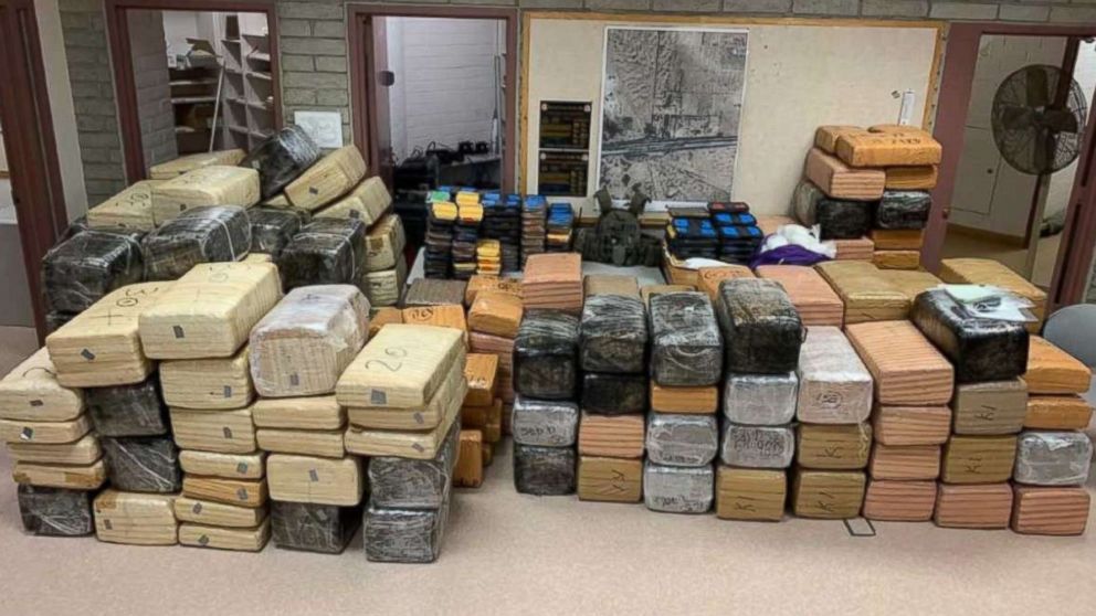 PHOTO: Authorities seized over 220 pounds of methamphetamine and 3,500 pounds of marijuana from two trucks near Gila Bend, Ariz., on Wednesday, Jan. 31, 2019.
