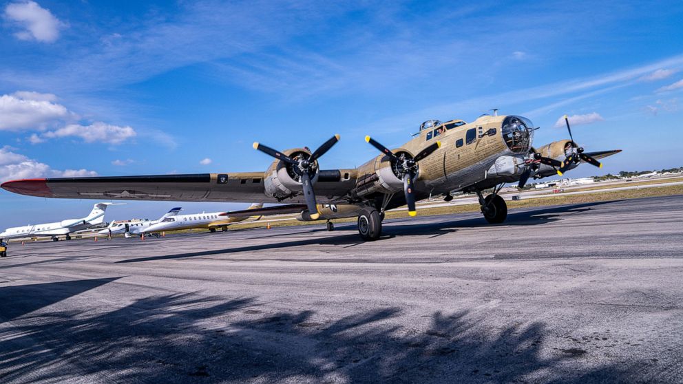 PHOTO: A B-17 bomber aircraft from World War II arrives at Fort Lauderdale Executive Airport in Fla., Jan. 18, 2019.