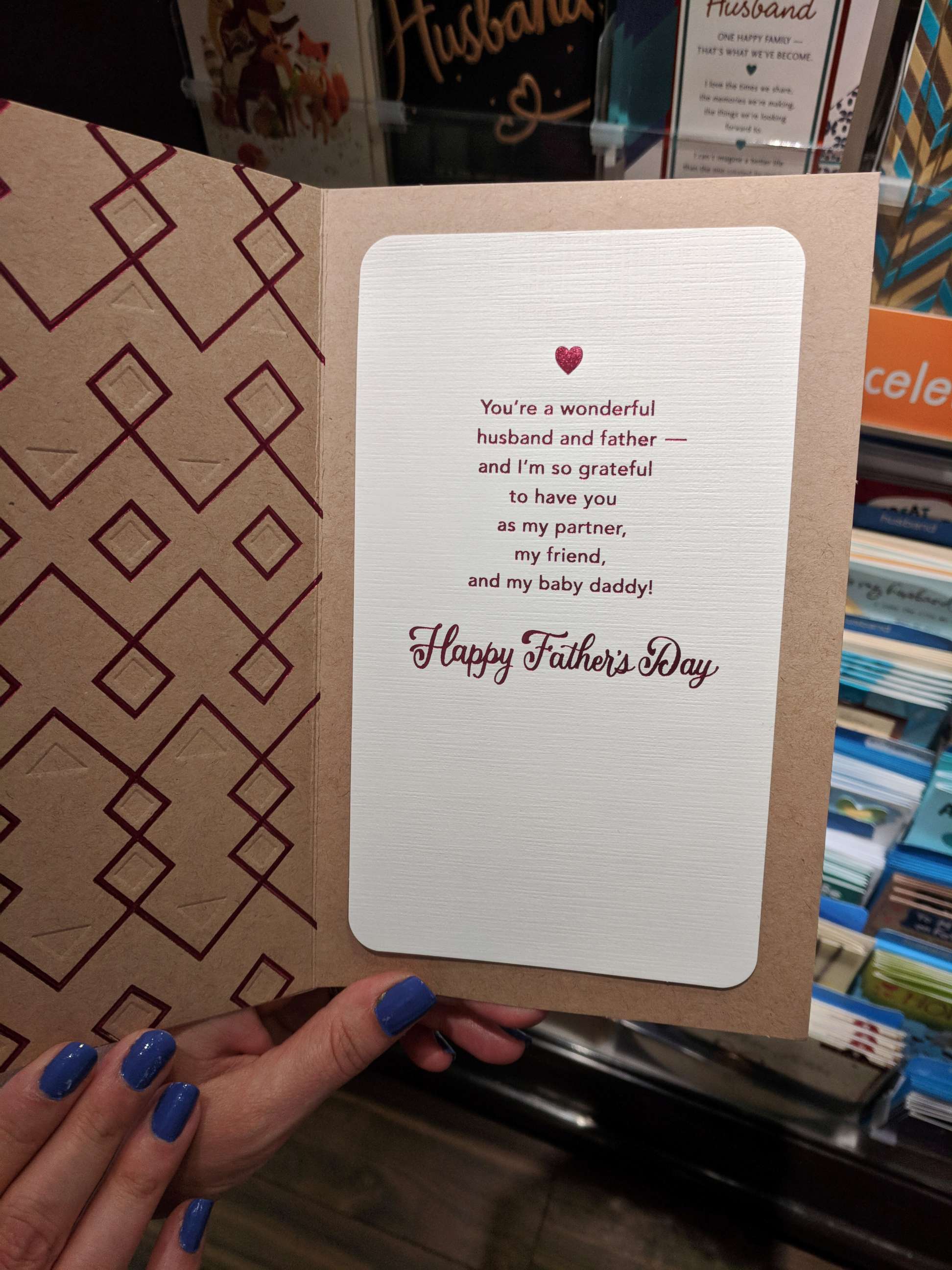 PHOTO: Target stores have pulled a Father's Day card, depicting a black couple and the words "Baby Daddy", from the shelves after getting complaints that it is racially insensitive.