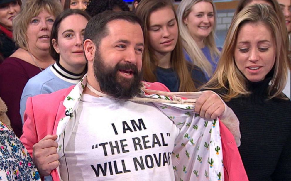 PHOTO: The Will Novak who the email invitation for the bachelor party was actually intended for had a shirt made that said, "I am 'the real' Will Novak."