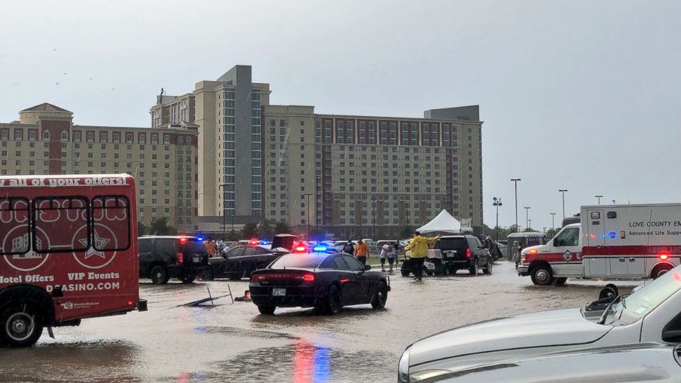 Fourteen people were injured when a storm hit in Thackerville, Oklahoma, where fans were awaiting a Backstreet Boys concert on Saturday, Aug. 18, 2018.