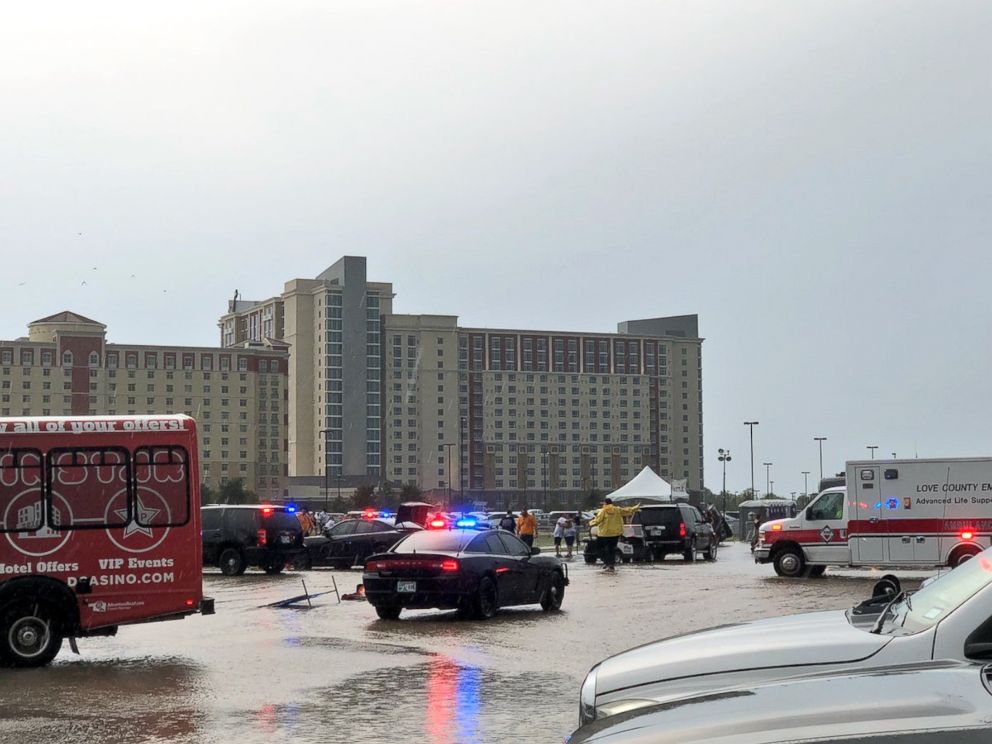 Fourteen people were injured when a storm hit in Thackerville, Oklahoma, where fans were awaiting a Backstreet Boys concert on Saturday, Aug. 18, 2018.