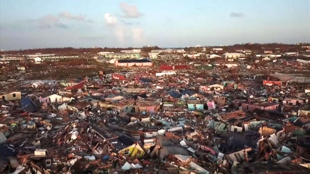 PHOTO: An aerial view of the area damaged by Hurricane Dorian on the Abaco Islands in the Bahamas.