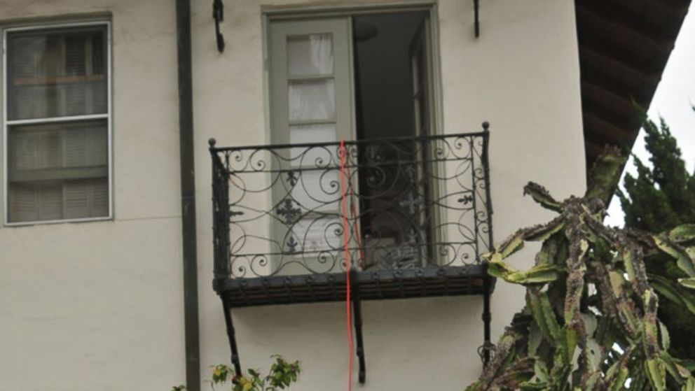 PHOTO: The mansion balcony where Rebecca Zahau was found hanging is pictured here.