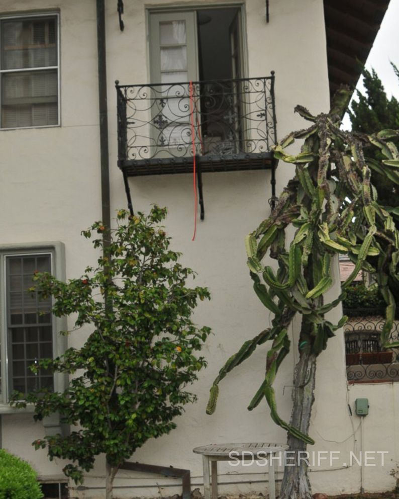 PHOTO: The mansion balcony where Rebecca Zahau was found hanging is pictured here.
