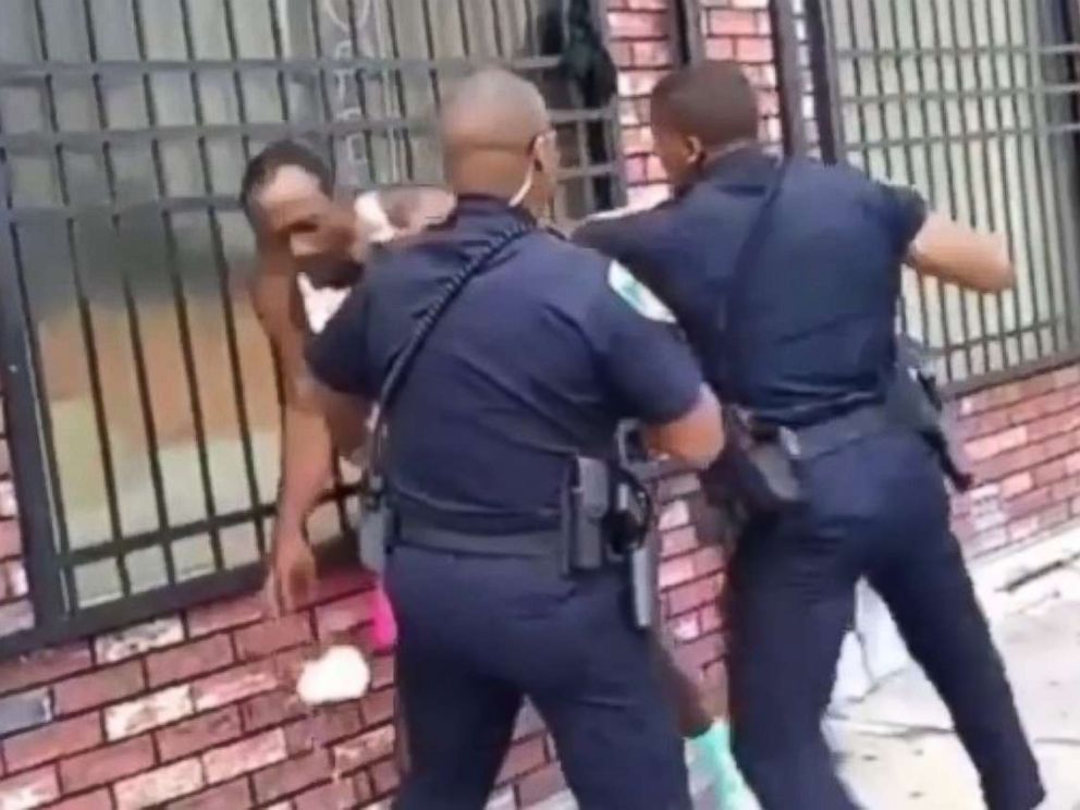 A Baltimore police officer was suspended on Saturday, Aug. 11, 2018, after he was seen on video repeatedly punching a man who refused to show identification.