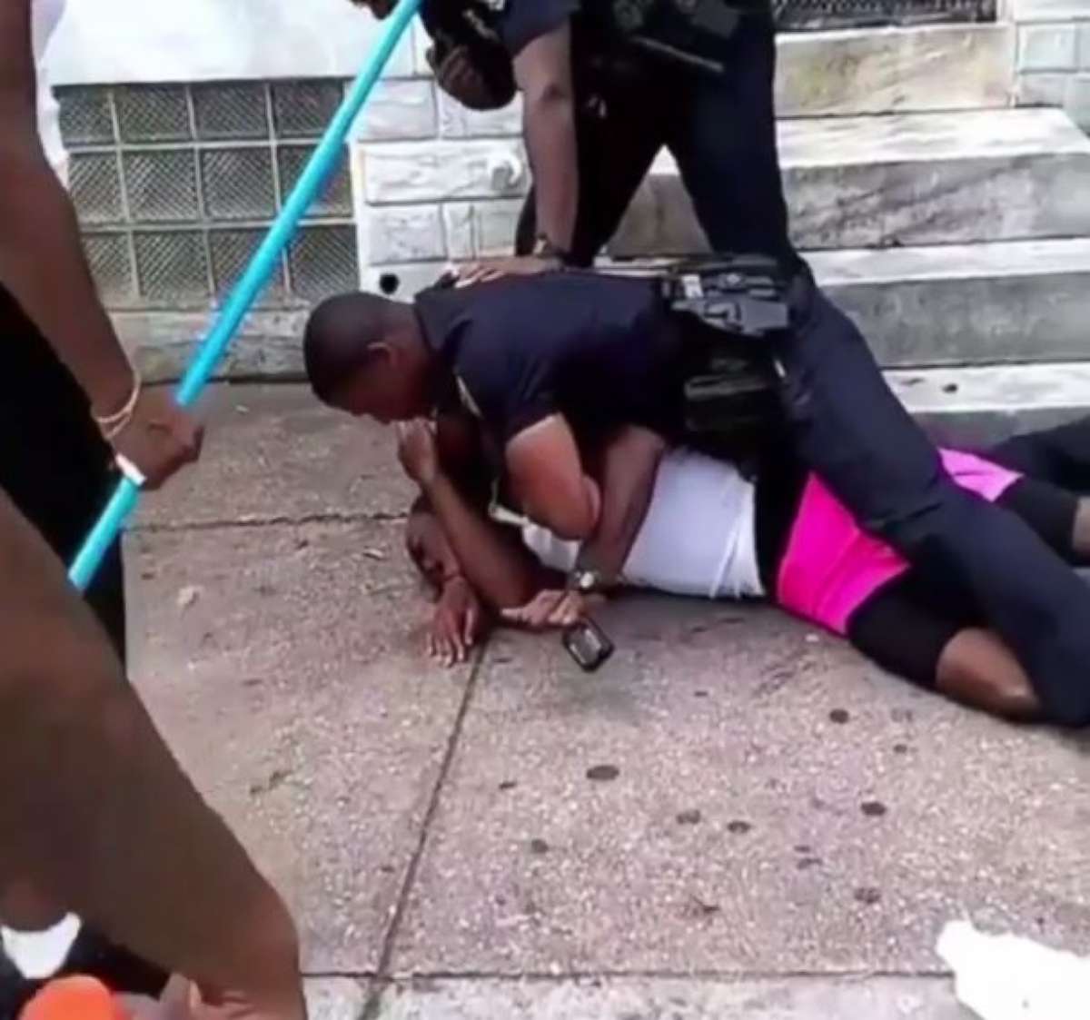 A Baltimore police officer was suspended on Saturday, Aug. 11, 2018, after he was seen on video repeatedly punching a man who refused to show identification.