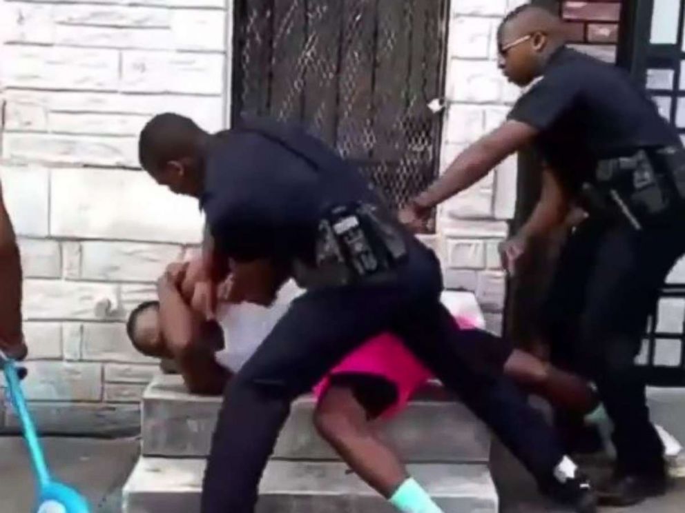 A Baltimore police officer was suspended on Saturday, Aug. 11, 2018, after he was seen on video repeatedly punching a man who refused to show identification.